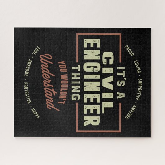 Civiele ingenieur legpuzzel (Horizontaal)