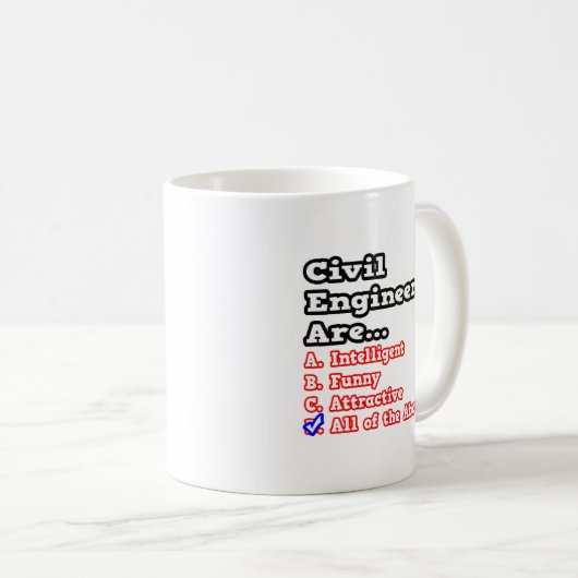 Civiele Ingenieur Quiz...Joke Koffiemok (Voorkant rechts)