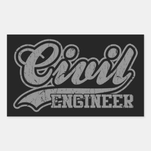 Civiele ingenieur rechthoekige sticker