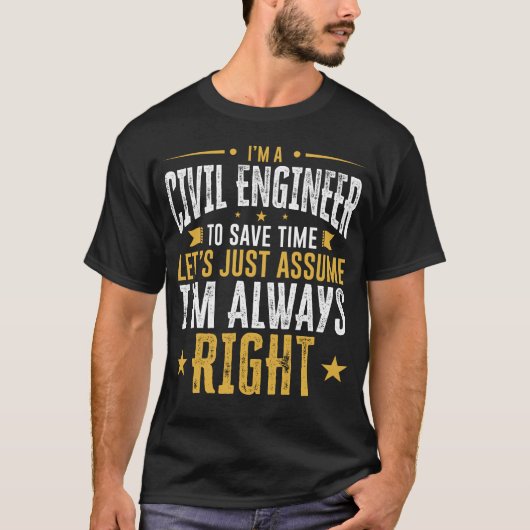 Civiele ingenieur Shirt Bespaar tijd Veronderstel (Voorkant)