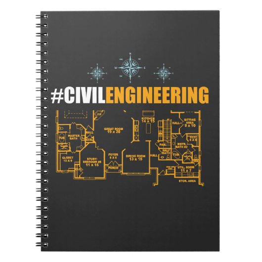 Civiele ingenieur Shirt - Student civiele techniek Notitieboek (Voorkant)