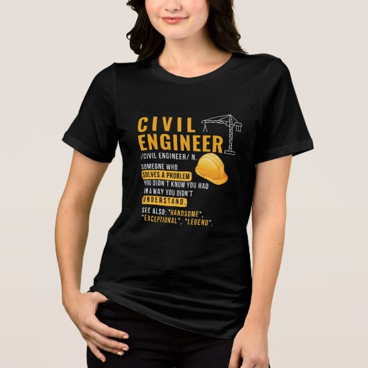 Civiele ingenieur Tri-Blend shirt (Voorkant)