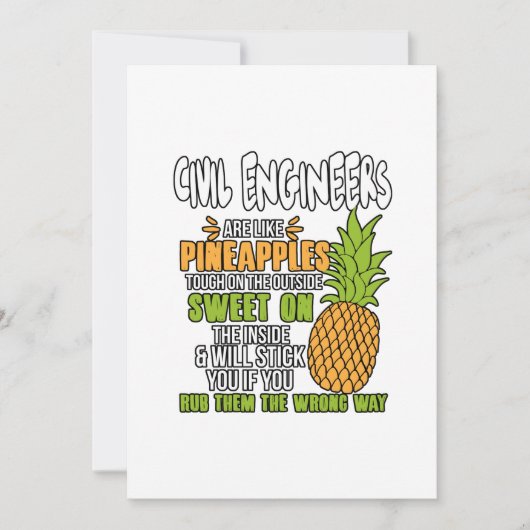 Civiele ingenieurs zijn als ananassen. bedankkaart (Voorkant)