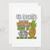 Civiele ingenieurs zijn als ananassen. bedankkaart (Voorkant / Achterkant)