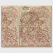 Civiele militaire kaart Potomac-campagne (1863) Cadeaupapier (Vlak)