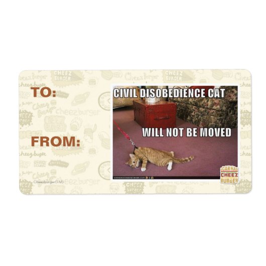 Civiele ongehoorzaamheid Cat Etiket (Voorkant)