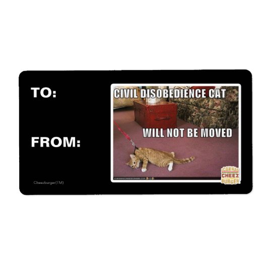 Civiele ongehoorzaamheid Cat Etiket (Voorkant)