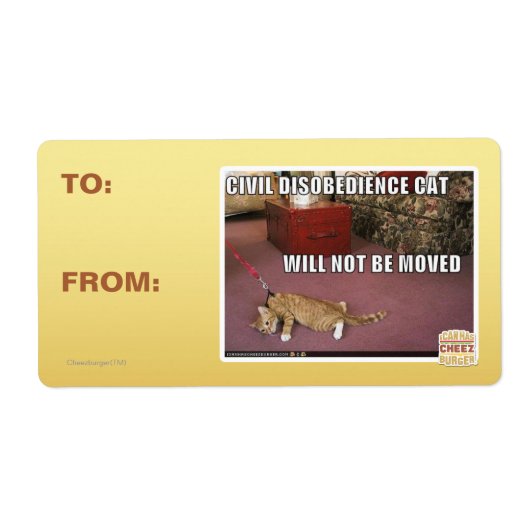 Civiele ongehoorzaamheid Cat Etiket (Voorkant)