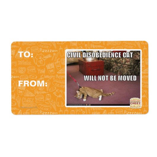 Civiele ongehoorzaamheid Cat Etiket (Voorkant)