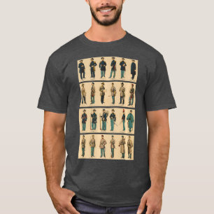 Civiele Oorlog Uniform ArtVintage Militaire Geschi T-shirt