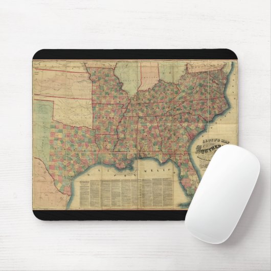 Civiele Oorlog Zuidelijke Staten Kaart van J. Lloy Muismat (Met muis)