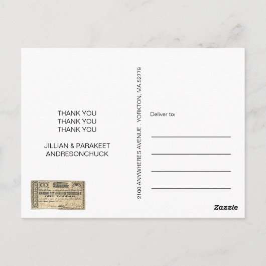 Civiele oorlogsvoering New Orleans Coast Antiek Mo Briefkaart (Achterkant)