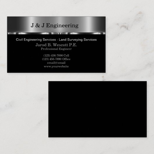 Civiele techniek en landonderzoek visitekaartje (Voorkant / Achterkant)