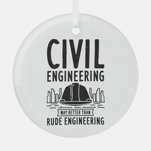 Civiele techniek Funny Gag Engineer Afstuderen Glas Ornament (Voorkant)