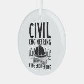 Civiele techniek Funny Gag Engineer Afstuderen Glas Ornament (Voorkant links)