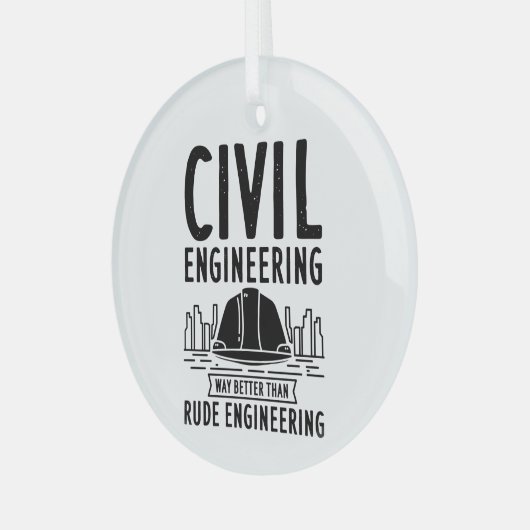 Civiele techniek Funny Gag Engineer Afstuderen Glas Ornament (Voorkant links)
