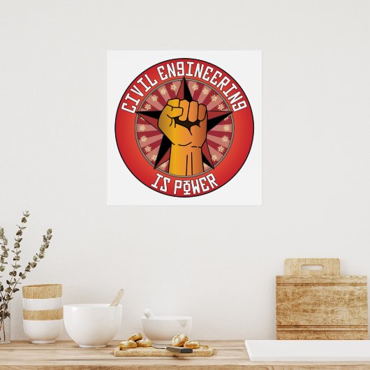 Civiele techniek: kracht poster (Keuken)