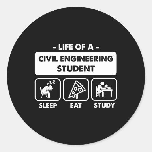 Civiele techniek Major Student Ronde Sticker (Voorkant)