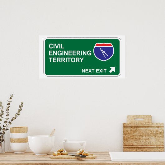 Civiele techniek Volgende uitgang Poster (Keuken)
