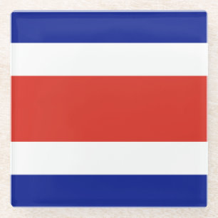 Civiele vlag van Costa Rica Glazen Onderzetter