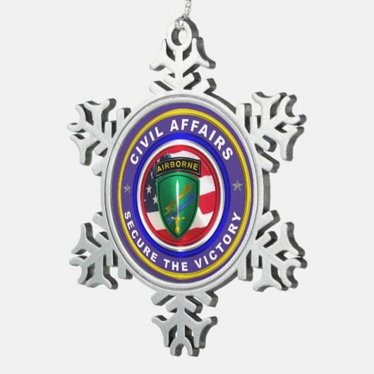 CIVIL AFFAIRS TIN SNEEUWVLOK ORNAMENT (Rechts)