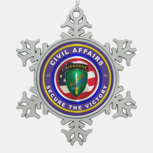CIVIL AFFAIRS TIN SNEEUWVLOK ORNAMENT (Voorkant)