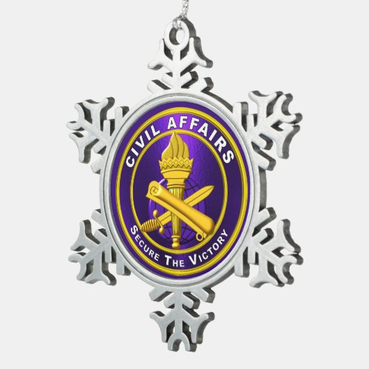 CIVIL AFFAIRS TIN SNEEUWVLOK ORNAMENT (Rechts)
