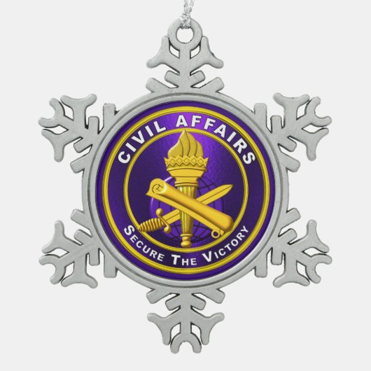 CIVIL AFFAIRS TIN SNEEUWVLOK ORNAMENT (Voorkant)