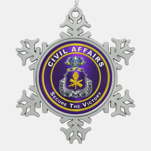 CIVIL AFFAIRS TIN SNEEUWVLOK ORNAMENT (Voorkant)