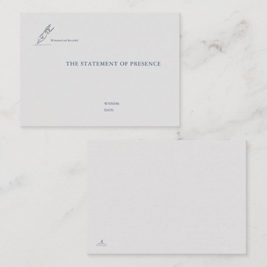 Civil Ceremony Non Traditional Wedding Witness  Visitekaartje (Voorkant / Achterkant)