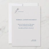 Civil Ceremony Registry Wedding Announcement  Kaart (Voorkant)