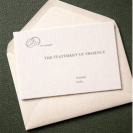 Civil ceremony registry Wedding Notecards 