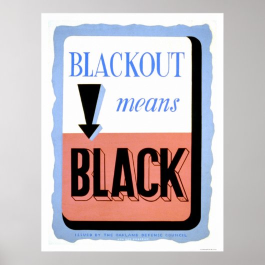 Civil Defence Blackout 1942 WPA Poster (Voorkant)