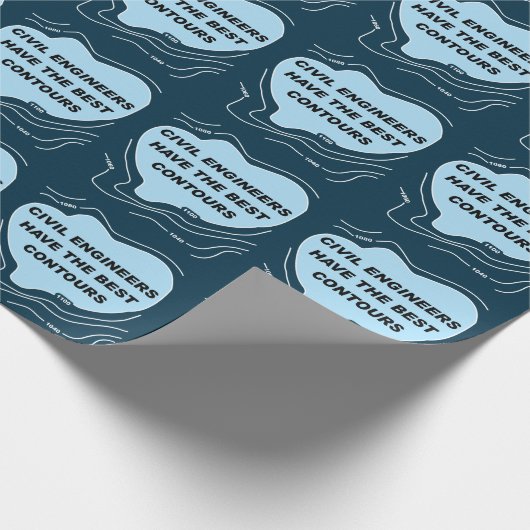 Civil Engineer Blue Contours Wrapping Paper Cadeaupapier (Hoek)