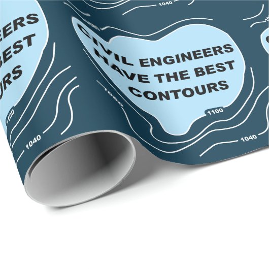 Civil Engineer Blue Contours Wrapping Paper Cadeaupapier (Rol Hoek)