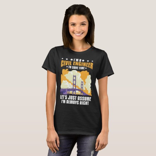 Civil Engineer Bridge Builder Engineering Student T-shirt (Voorkant volledig)