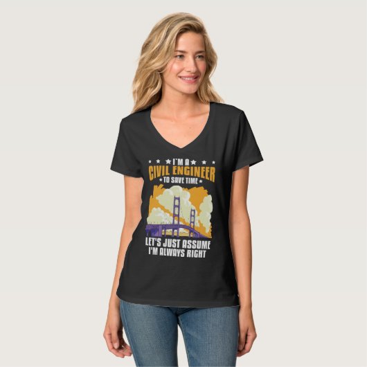 Civil Engineer Bridge Builder Engineering Student T-shirt (Voorkant volledig)