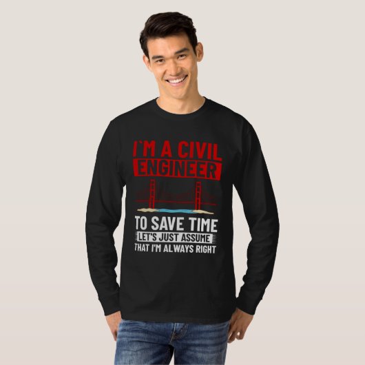 Civil Engineer Bridge Builder Engineering Student  T-shirt (Voorkant volledig)
