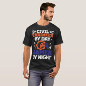 Civil Engineer By Day Gamer By Night Engineering B T-shirt (Voorkant volledig)