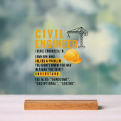 Civil Engineer Definitie Grappig Gift Acryl Bord (Neutraal)