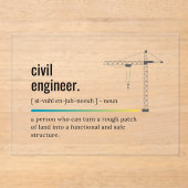 Civil Engineer Definition Acryl Uitnodiging (Voorkant)