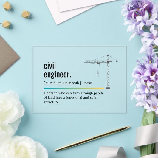 Civil Engineer Definition Acryl Uitnodiging (Insitu (Huwelijk))