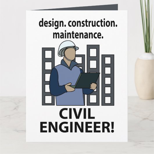 Civil Engineer Design Construction Civil Engineer Kaart (Voorkant)