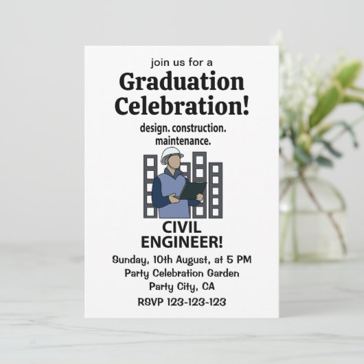 Civil Engineer Design Construction Civil Engineer Kaart (Staand voorkant)