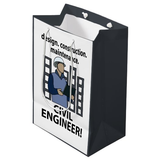 Civil Engineer Design Construction Civil Engineer Medium Cadeauzakje (Voorkant Gekanteld)