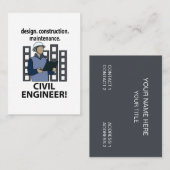 Civil Engineer Design Construction Civil Engineer Visitekaartje (Voorkant / Achterkant)