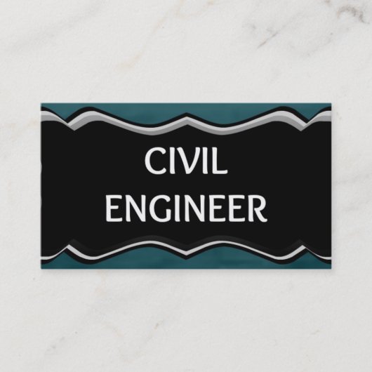 Civil Engineer Elegant Naam Bord Visitekaartje (Voorkant)