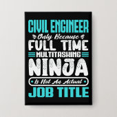 Civil Engineer Functie Titel Beroep Techniek Button (Voorkant)