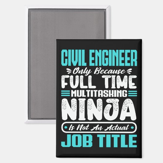 Civil Engineer Functie Titel Beroep Techniek Magneet (Voorkant / Achterkant)