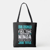 Civil Engineer Functie Titel Beroep Techniek Tote Bag (Achterkant)